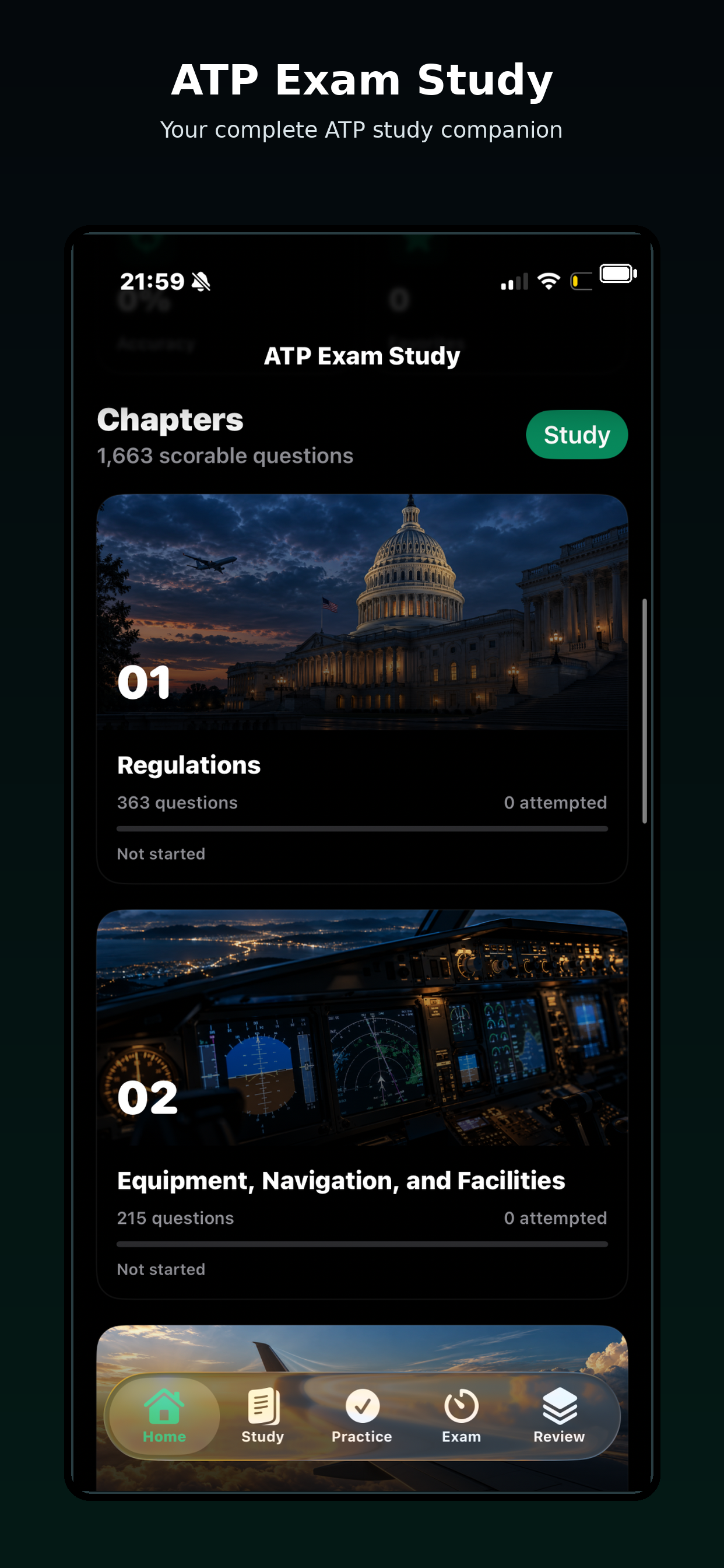 ATP Exam Study overview on iPhone