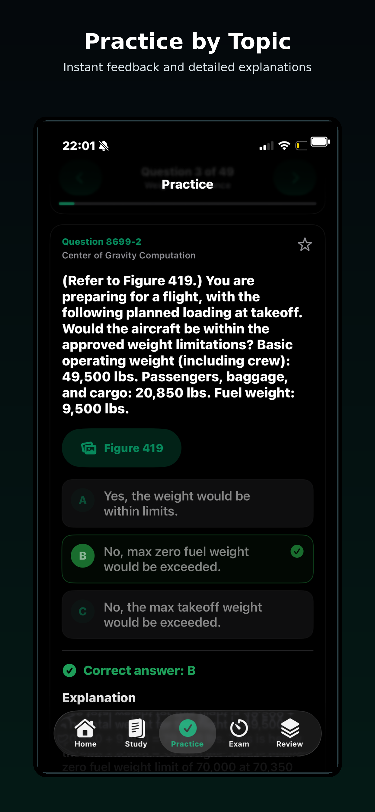 ATP Exam Study practice mode on iPhone